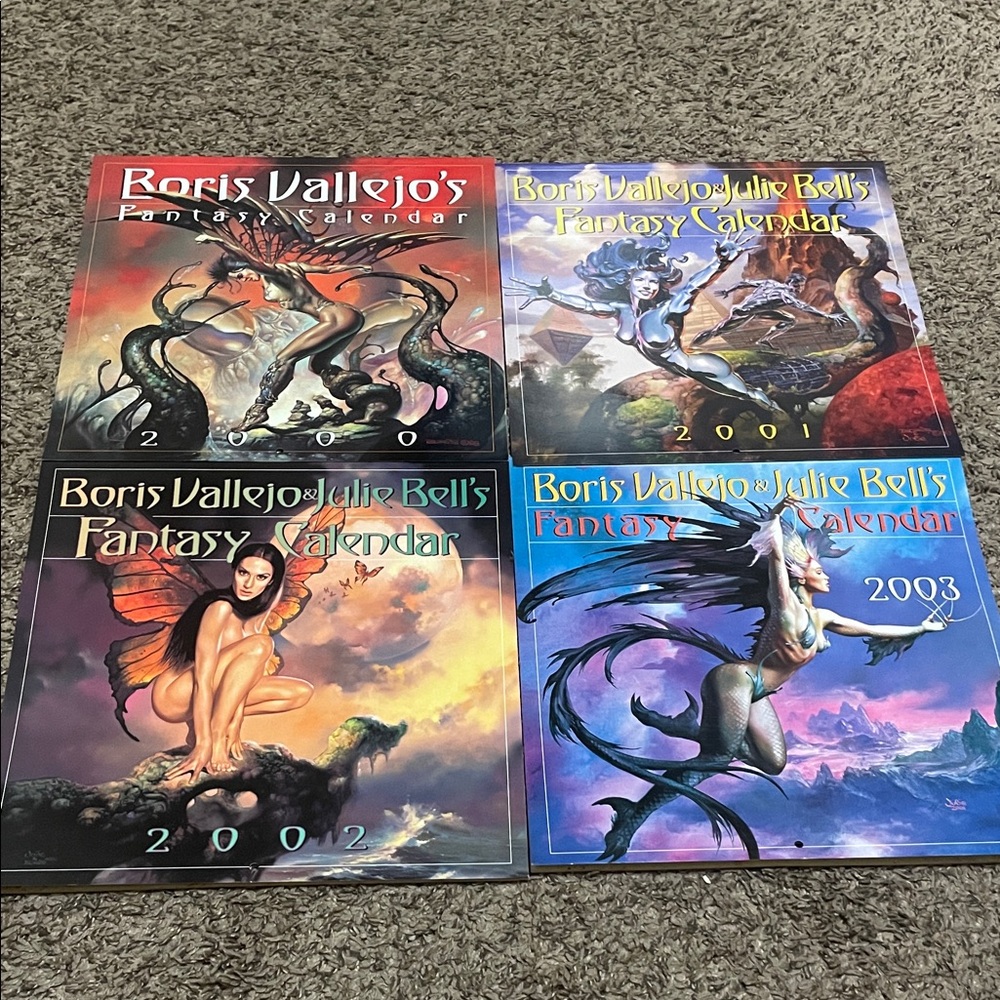 Boris Vallejo & Julie Bell’s Fantasy Calendar Set 2000-2003